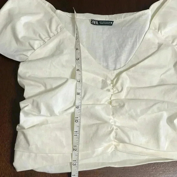Zara white Ruched front crop top - Picture 5 of 9